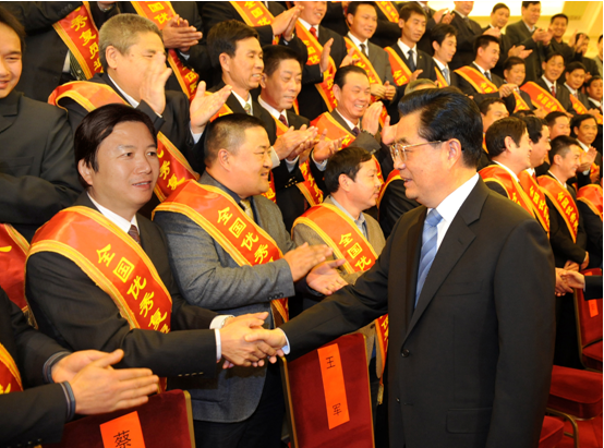 2009年11月，胡锦涛总书记会见全国优秀复原退伍军人。