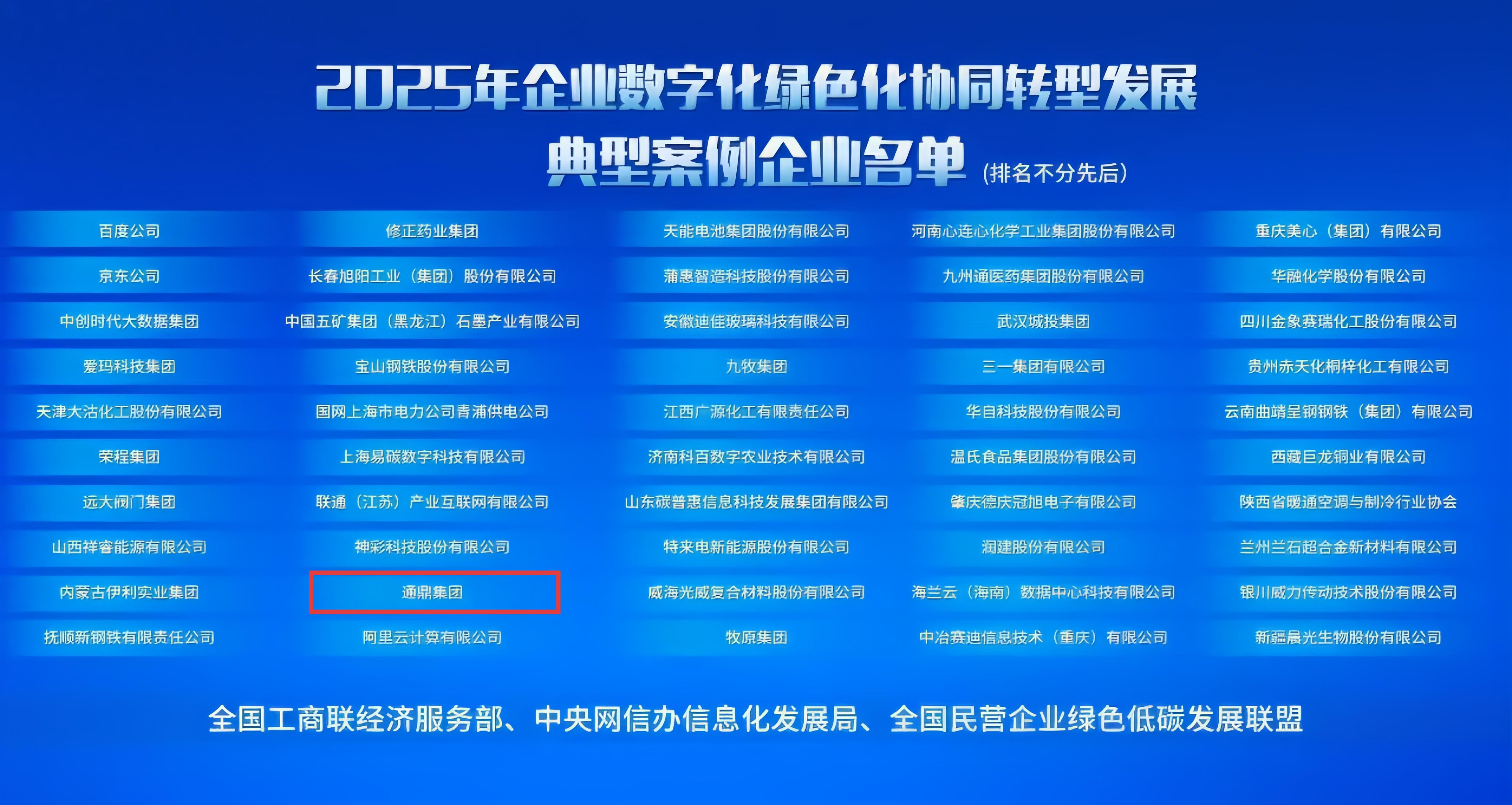 双化协同领跑者！通鼎集团成功入选国家级“2025数字化绿色化协同转型发展典型案例”！